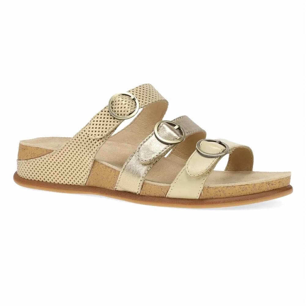 NEW DANSKO women's campbell sandal in gold multi
